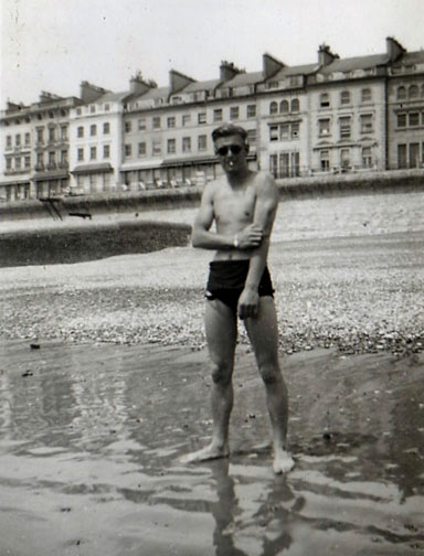 H.J.B.Button on Hastings beach