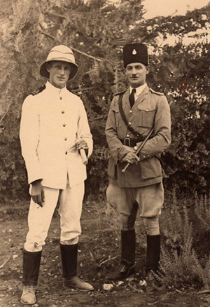 Lt Col;in Donald RN and Inspector Kramer, the Cief of Police at Zichron Jacob near Haifa, Palestine, 1929