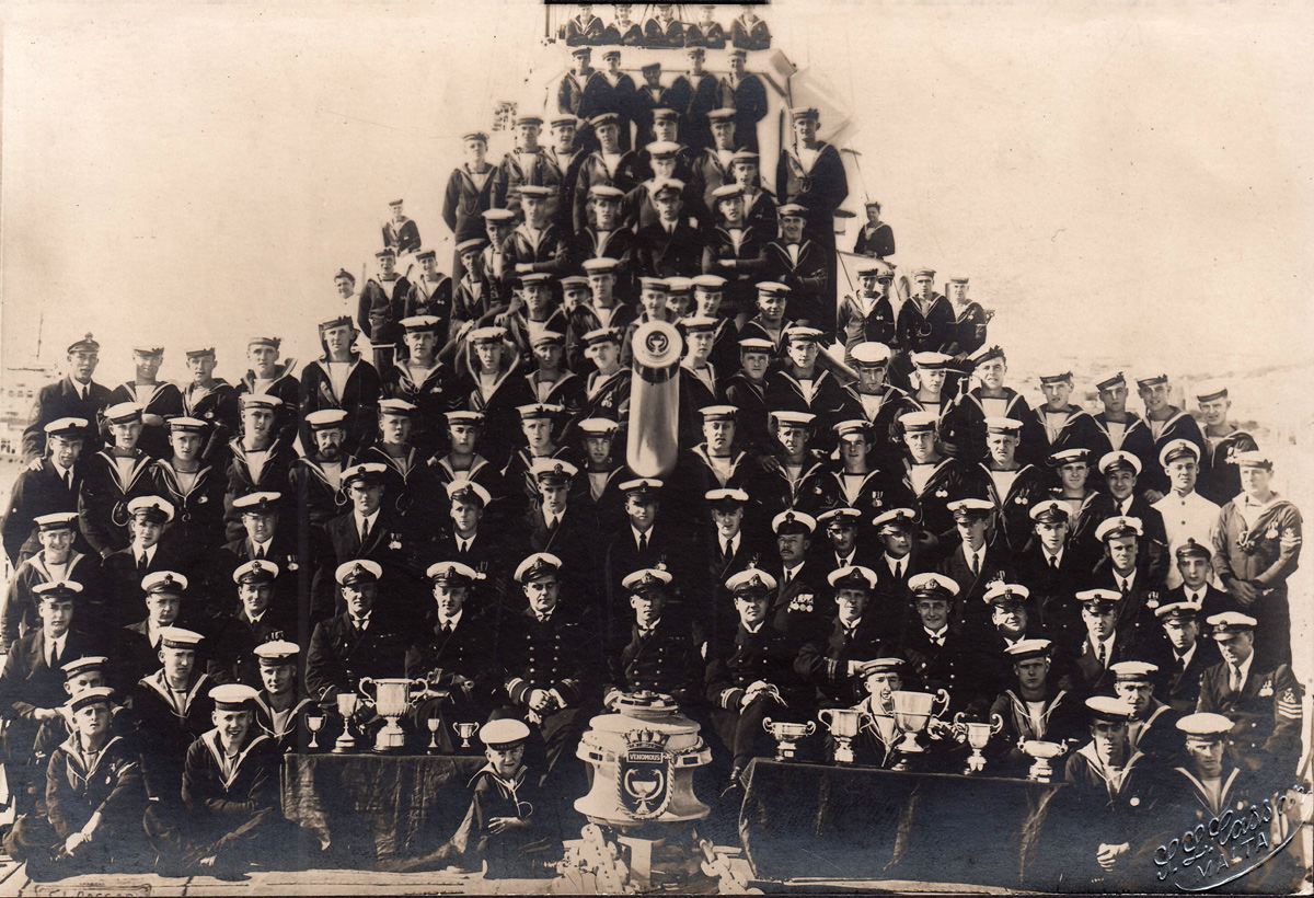 The Ship's Complement of HMS Venomous, Malta 1923-9.