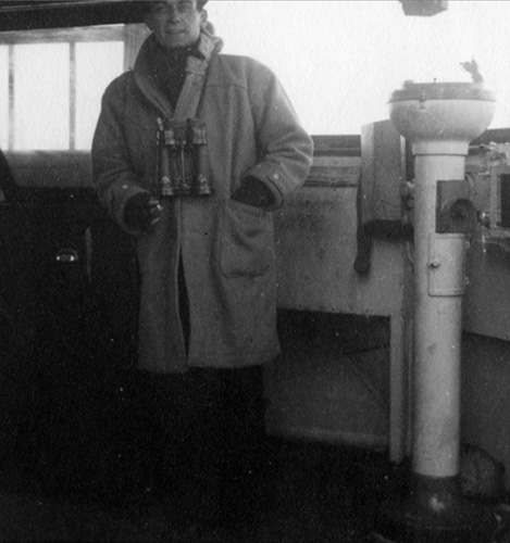 Drek Lawson on Bridge of HMS Beverley