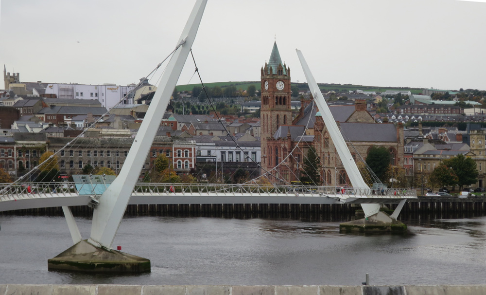Peace Bridge across the River Foyle at Derry