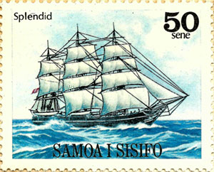 Splendid, a stamp from Samnoa based on a painting by Eric Tufnell (1979)