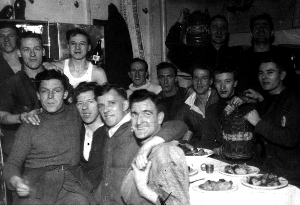 Xmas sea on HMS Woolston, 1942