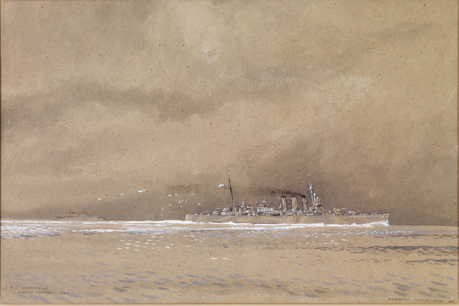 HMS Shropshire on Arctic Patrol, 1940; painted by H.H. McWilliams