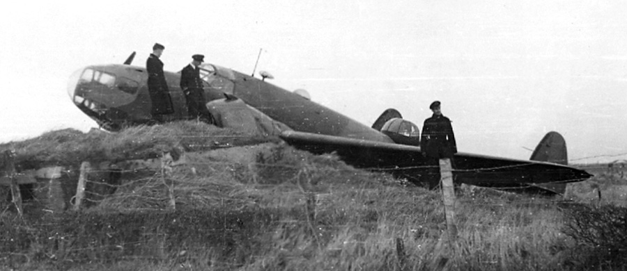 Jo's Hudson bomber crash landed at RAF Silloth, 1942