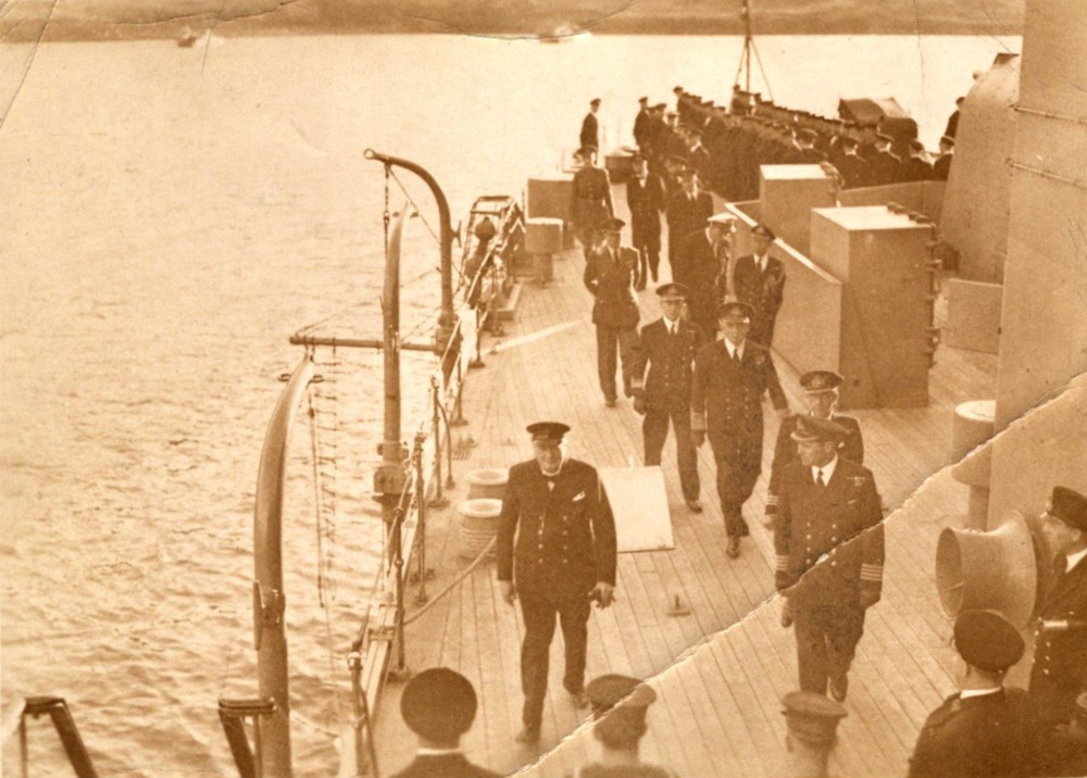 Churchill aboard HMS Hecla
