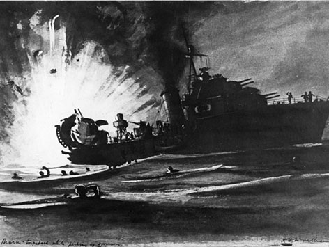 HMS Marne torpedoed