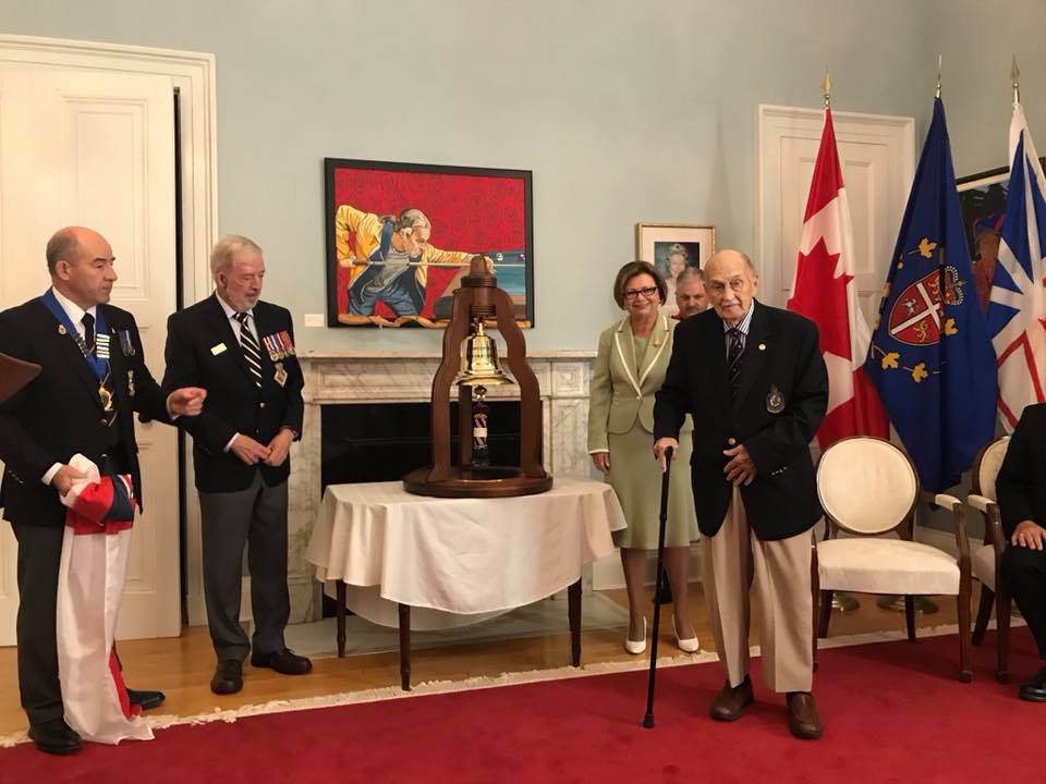 Presenting the bell to the Lieutenant Governor
