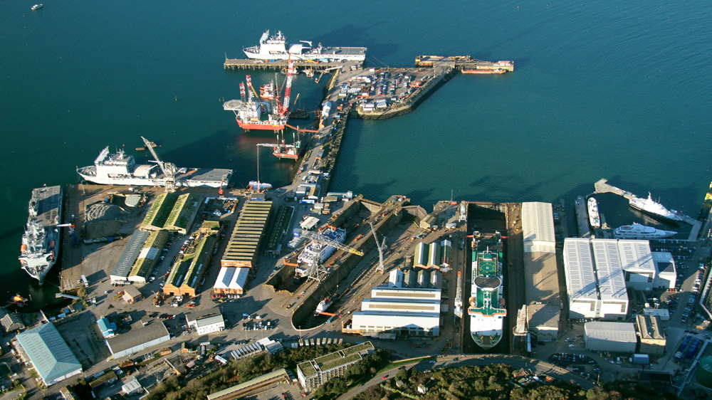 Aerial view of Docks at Falmouth