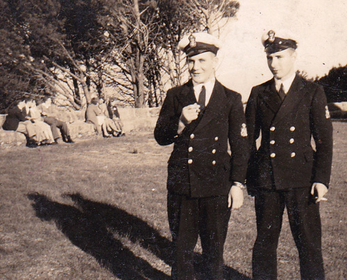 Bob Lancaster and J.P. Thompson in a park at Caope Town