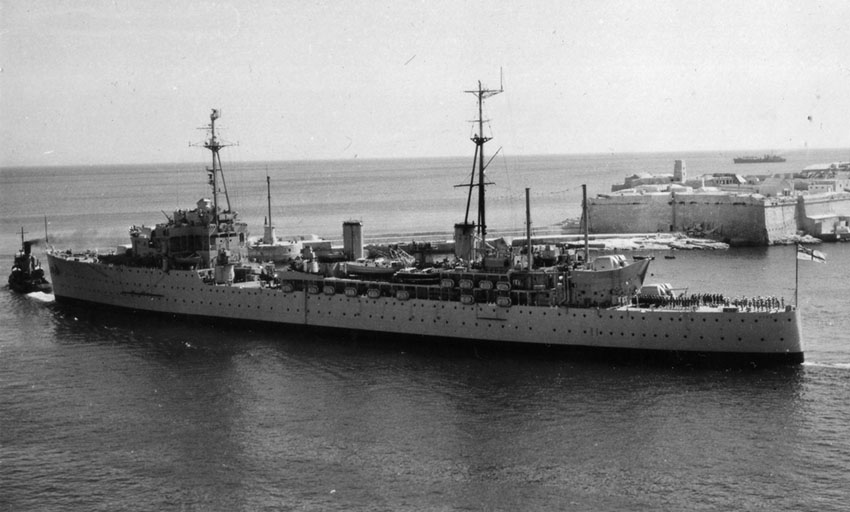 HMS Tyne at Malta after the war