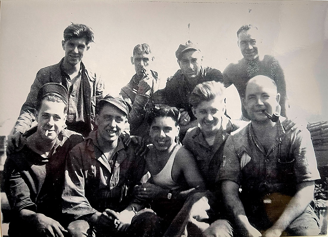 Shipmates on Hecla with Searle Badman lower right